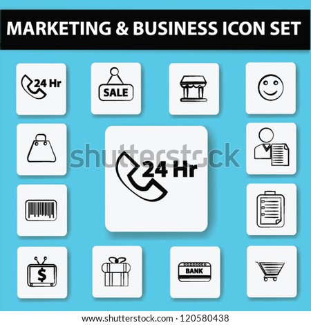 Marketing business icon set,Vector