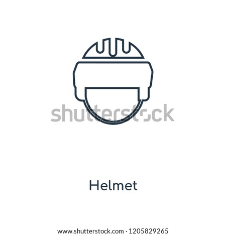 Helmet concept line icon. Linear Helmet concept outline symbol design. This simple element illustration can be used for web and mobile UI/UX.