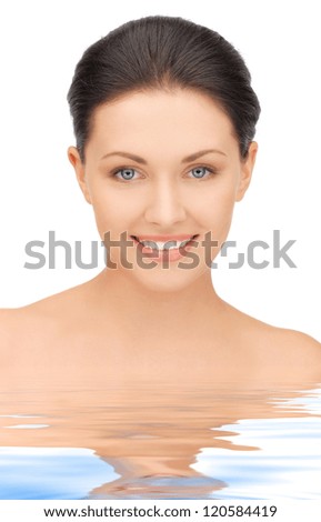 portrait picture of beautiful woman in water
