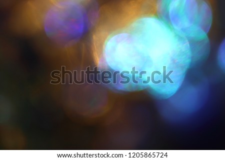 Abstract blue and gold bokeh background texture