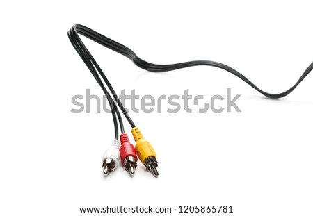 Telecommunication cables, isolated on white background