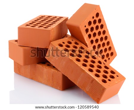 bricks, isolated on white