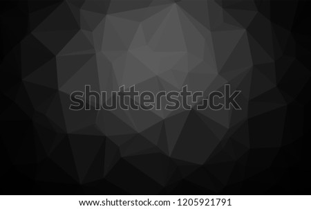 Dark Black vector abstract polygonal layout. Creative geometric illustration in Origami style with gradient. The elegant pattern can be used as part of a brand book.