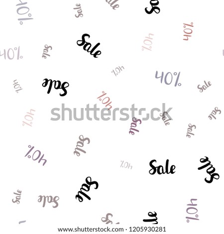 Dark Pink, Blue vector seamless cover with symbols of 40 % sales. Shining colorful illustration with isolated selling prices. Pattern for ads, posters, banners of sales.