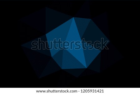 Dark BLUE vector shining triangular cover. A sample with polygonal shapes. New template for your brand book.