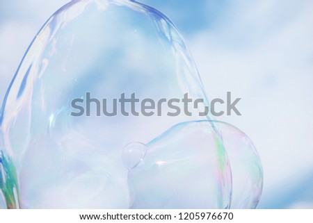 Bubbles against the sky background texture stock, photo, photograph, picture, image
