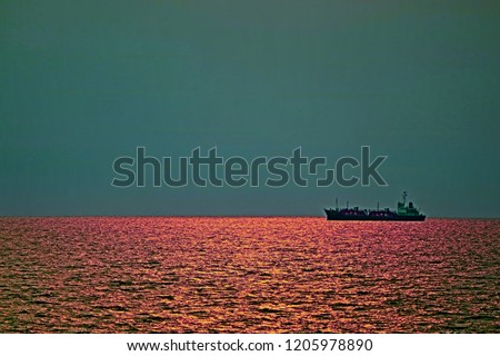 scenery seascape with reflection of daylight on sea surface in minimal style so beautiful ripple pattern for abstract nature background