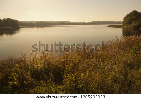 Autumnal lake in Olsztyn