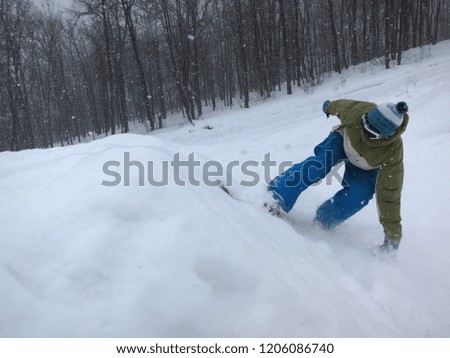 Snowboarder in action.