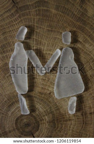 A couple (girl and boy) from white sea glass