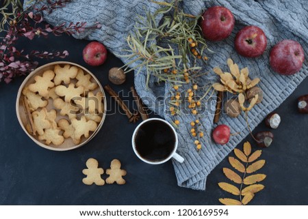 autumn breakfast with homemade cookies