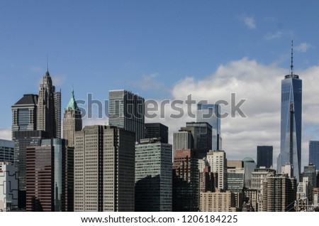 Manhattan New York Skyline by day.