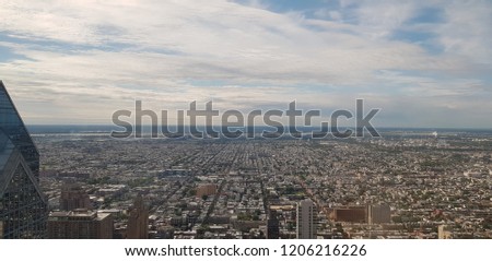 Big city where highrise and lowrise building beauitfully living altogether, Philadelphia, Pennsylvania, USA : 27 September 2018 