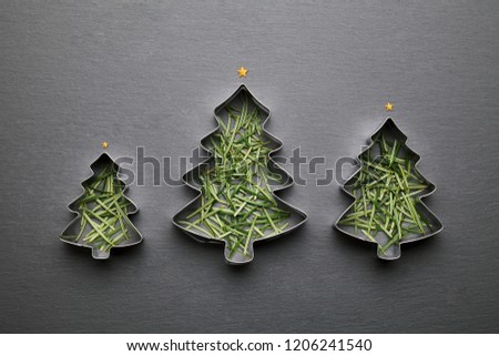 Christmas fir tree cookie cutter background