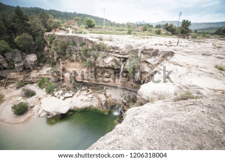El Salt waterfall in Matarranya county Teruel Aragon Spain