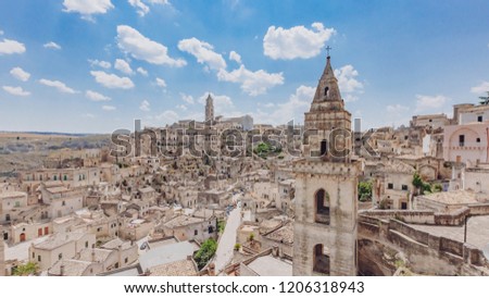 Panoramic view of the sassi of Matera, Italy Royalty-Free Stock Photo #1206318943