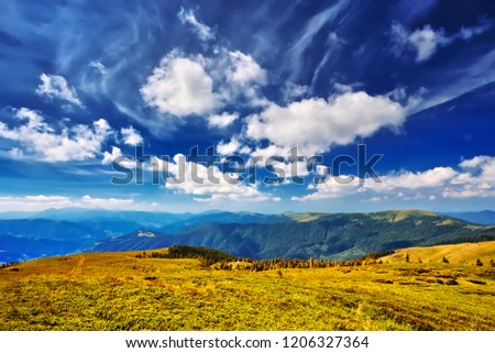 The Mountain landscape with colorful forestDramatic and picturesque scene. Popular tourist attraction. Europe. Artistic picture. Beauty world