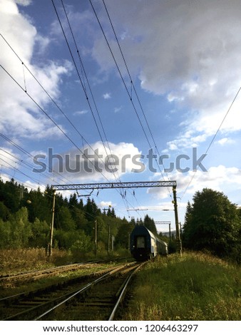 Railway wagon and train running