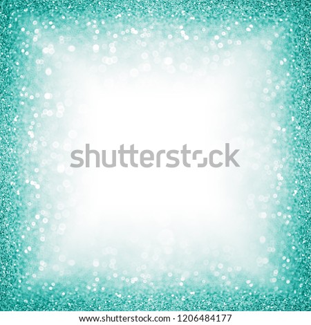 Abstract fancy teal green glitter sparkle confetti background for turquoise fun happy birthday party invite, aqua mint wedding frame, sale poster border ad or elegant winter celebration Christmas card Royalty-Free Stock Photo #1206484177