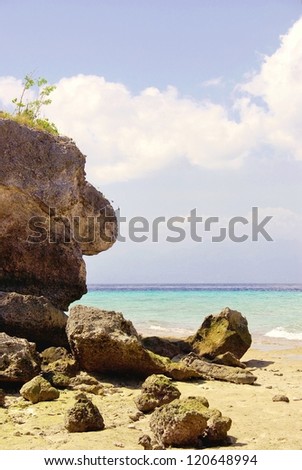 Beach rocks and sea in the Phillippines