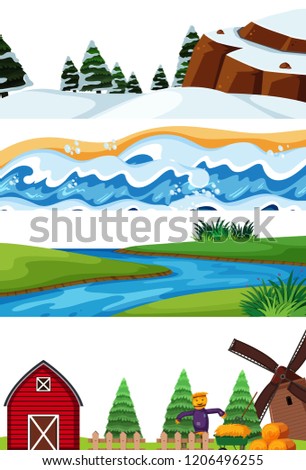 Set of different season illustration
