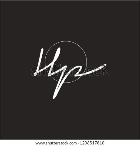 H P Signature initial logo template vector