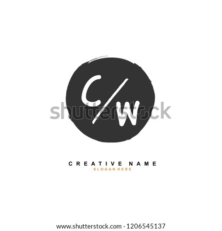 C W CW Initial abstract logo concept vector