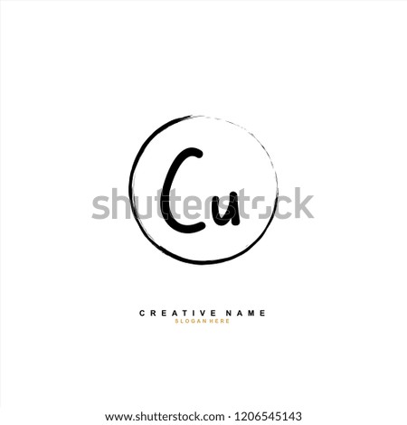 C U CU Initial abstract logo concept vector