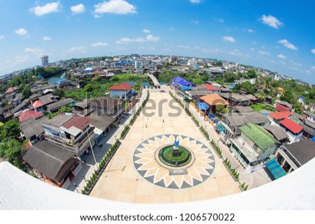 View frome the catholic church(Cathedral of the Immaculate Conception) in Thailand.Chanthaburi.