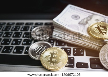 Crypto currency Bitcoin, BTC, Bit Coin. Bitcoin and Ethereum gol