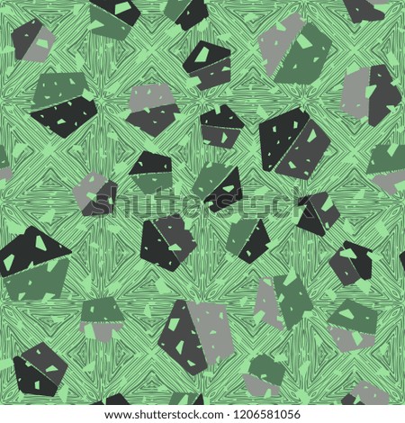 Seamless pattern. Pentagons on the background of the wood flooring texture.