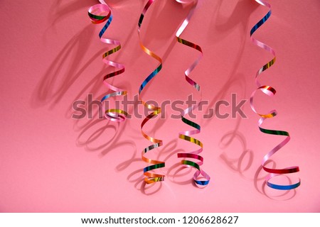 holiday ribbons and confetti