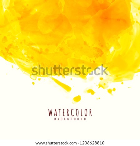 Abstract yellow watercolor background