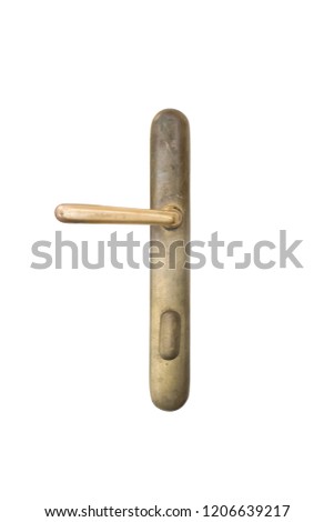 Old door hardware isolated on the white background