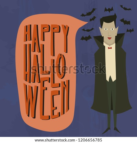 halloween card background with cute simple cartoon shape