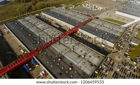 Aerial view of the Exhibition halls. location, Poland near Warsaw.