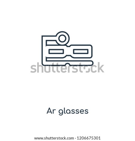 Ar glasses concept line icon. Linear Ar glasses concept outline symbol design. This simple element illustration can be used for web and mobile UI/UX.