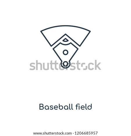Baseball field concept line icon. Linear Baseball field concept outline symbol design. This simple element illustration can be used for web and mobile UI/UX.