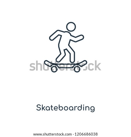 Skateboarding concept line icon. Linear Skateboarding concept outline symbol design. This simple element illustration can be used for web and mobile UI/UX.