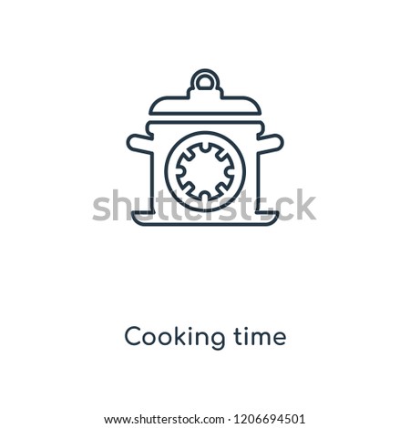 Cooking time concept line icon. Linear Cooking time concept outline symbol design. This simple element illustration can be used for web and mobile UI/UX.