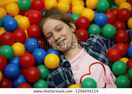 A child is having fun and playing at a children's party
