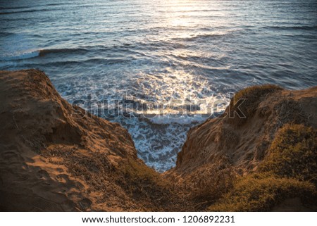 Sunset. San Diego, California, USA. Ocean, sunset, coastal view. Landscape. 