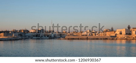 The picturesque harbour at Trani, historic medieval town in Puglia, southern Italy. 
