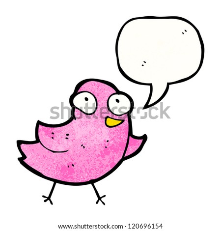 cartoon bird tweeting