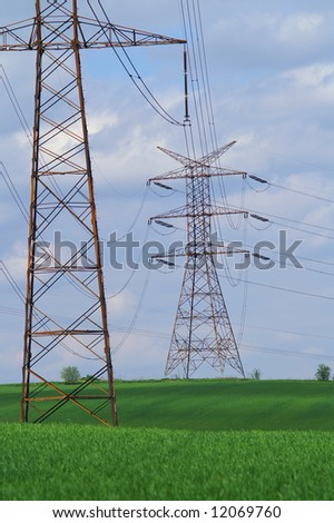 pylons against a blue sky