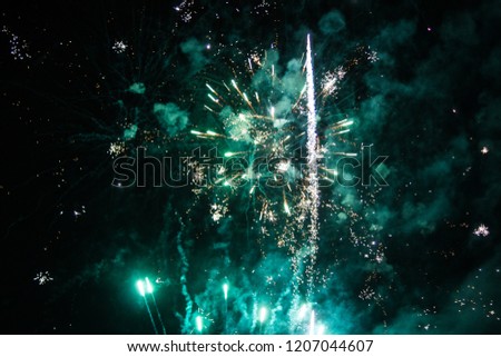 Beautiful fireworks at night