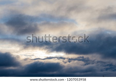 Blue sky with sunshine and clouds