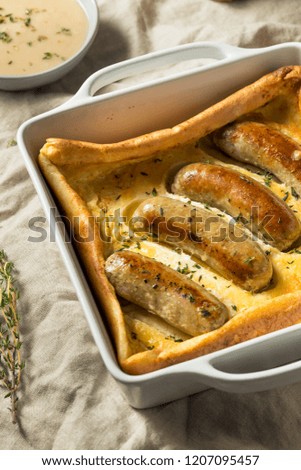Homemade English Toad in the Hole Ready to Eat