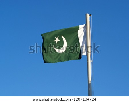 Pakistan flag on the mast
