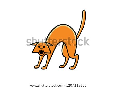 Vector icon of a cat for Halloween, children´s style.